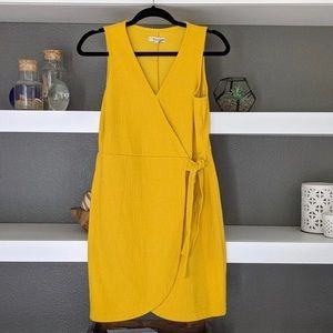 Madewell yellow wrap dress